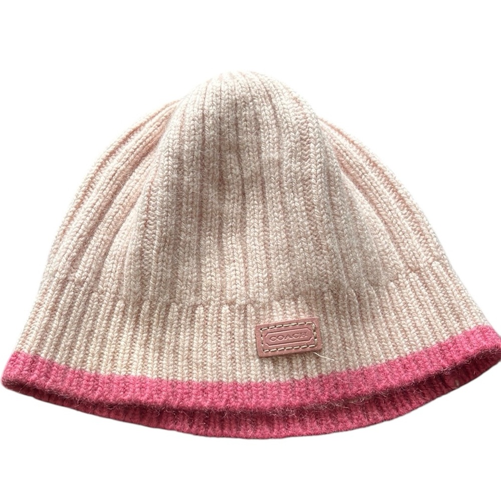 Coach Y2K Cashmere Angora Vintage Barbiecore Beanie Hat
